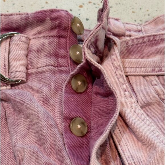 Free People‎ Pink Jean Shorts with Belt Sz Small - Picture 7 of 10